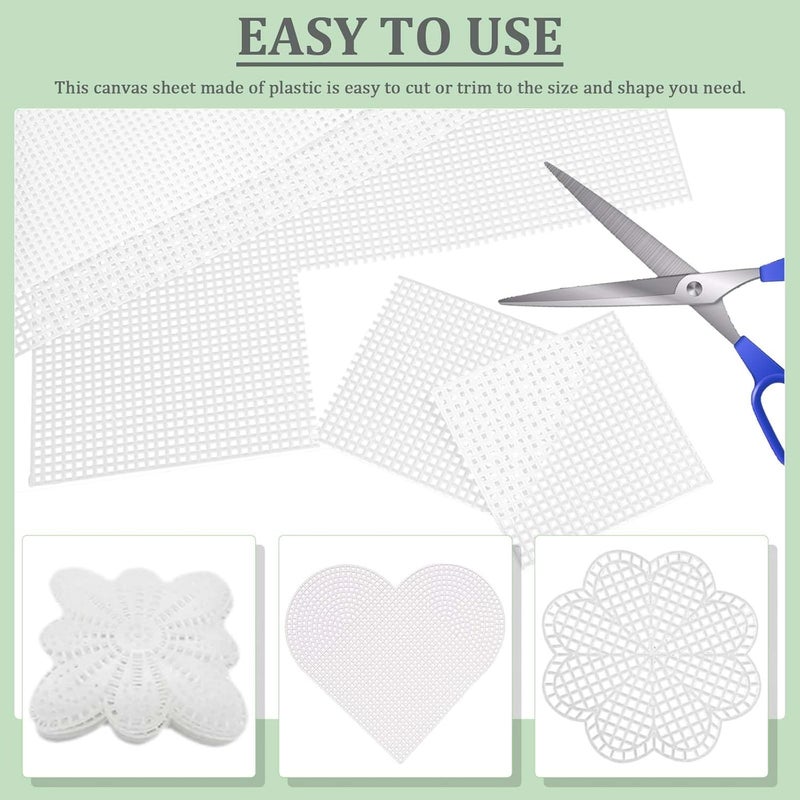 APOCHON 10 Pieces 7 Count Plastic Canvas Sheets 10.2 x 13 Inch Plastic Mesh Canvas Sheet, Plastic Grid Sheet for Garden, Eye Mesh for Embroidery, Knit Crochet Projects, DIY Handicraft and Make Dividers - Image 4
